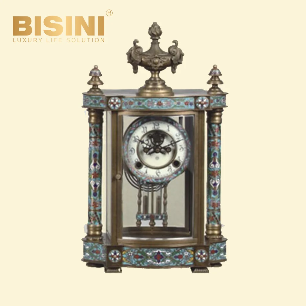 Enamel pavilion-style four-ming clock French style Court enamel clock Precious Representative Classic Baroque design