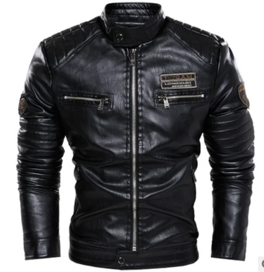 
 Новинка 2021, Мужская мотоциклетная одежда из искусственной кожи, кожаные куртки, пальто для мужчин  