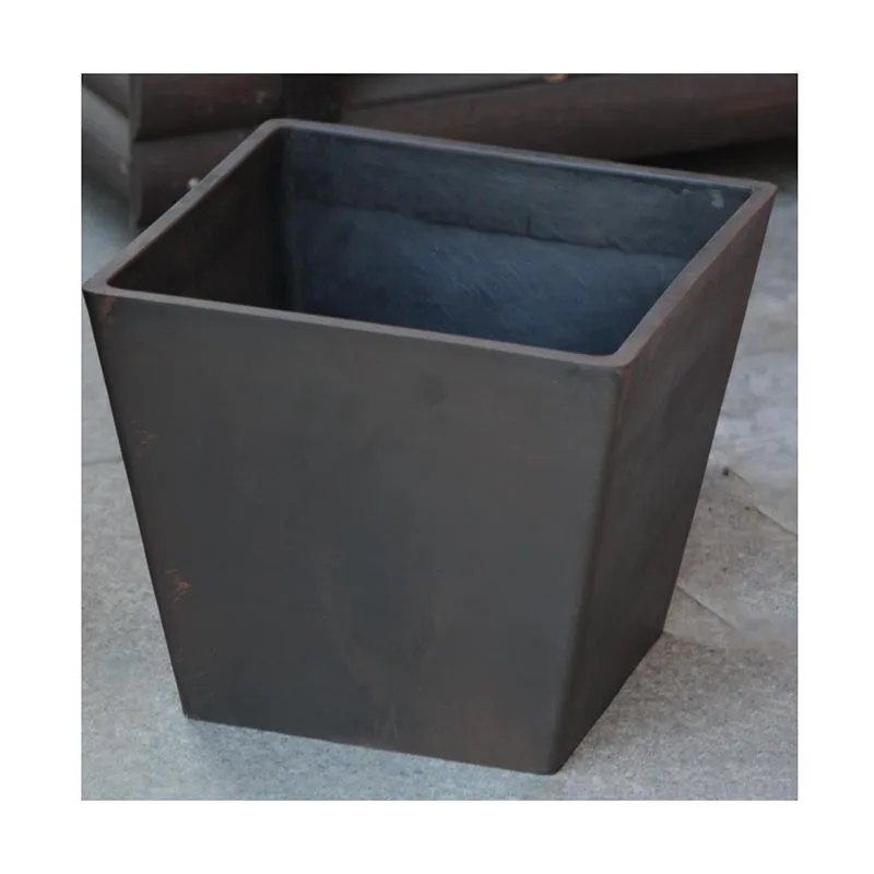 Large Square Concrete Cement Finish Cube Planter for Outdoor Flower tree Plants