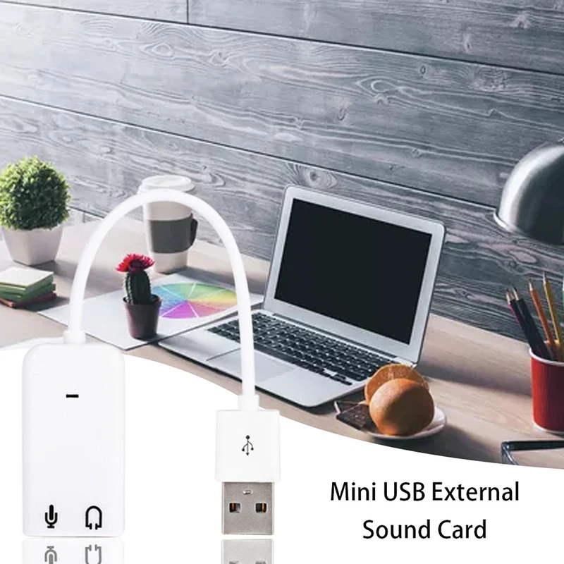  Белый 3D аудио USB2.0 интерфейс виртуальный канал 7 1 внешний usb-звуковой модуль записи