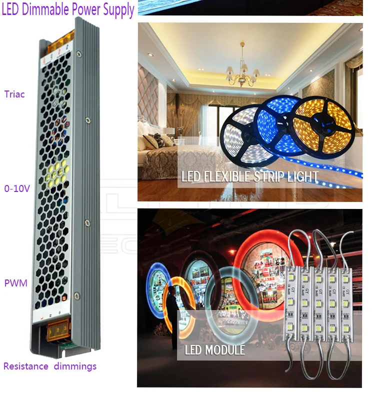 110V 220V AC 24V 48V DC 2.5A 60W Triac 0-10V PWM Led Power Supply 12v Push Smart Dimming LED Driver For Strip Light