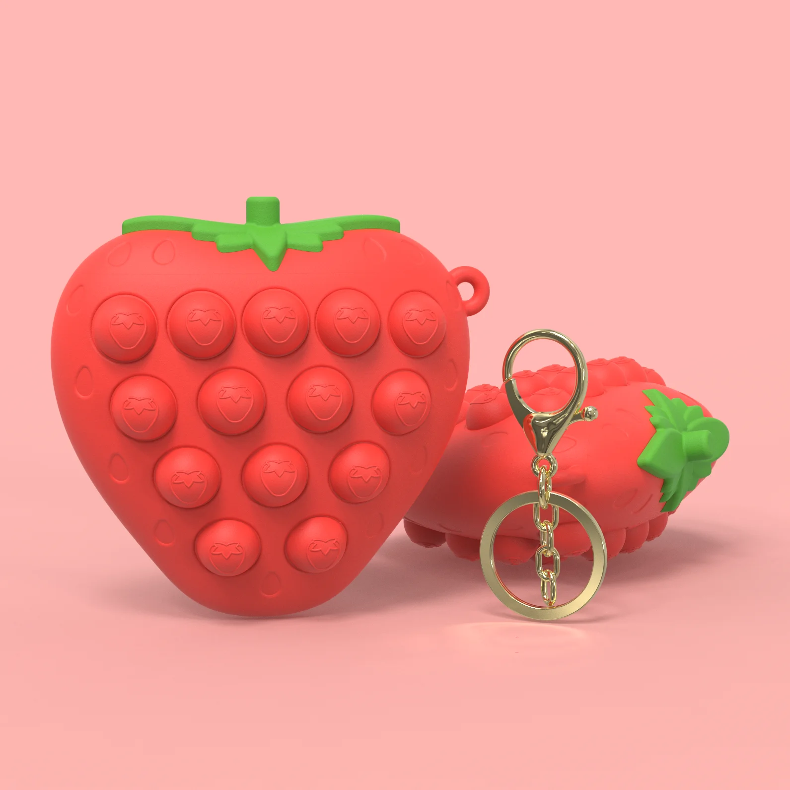 Новый цветной Радужный 3d клубничный стрессовый мяч игрушка-антистресс силиконовая игрушка с пузырьками