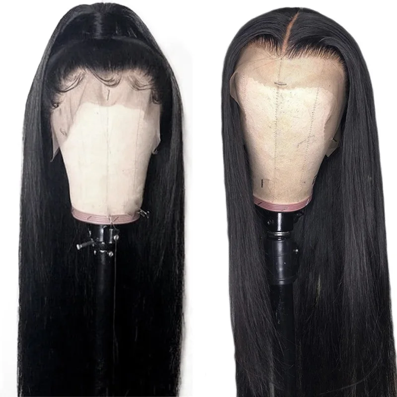 Wholesale 150% Density 10A Virgin Indian Straight 13x4 Transparent Lace Front Wigs for Black Women Full Lace Human Hair Wigs