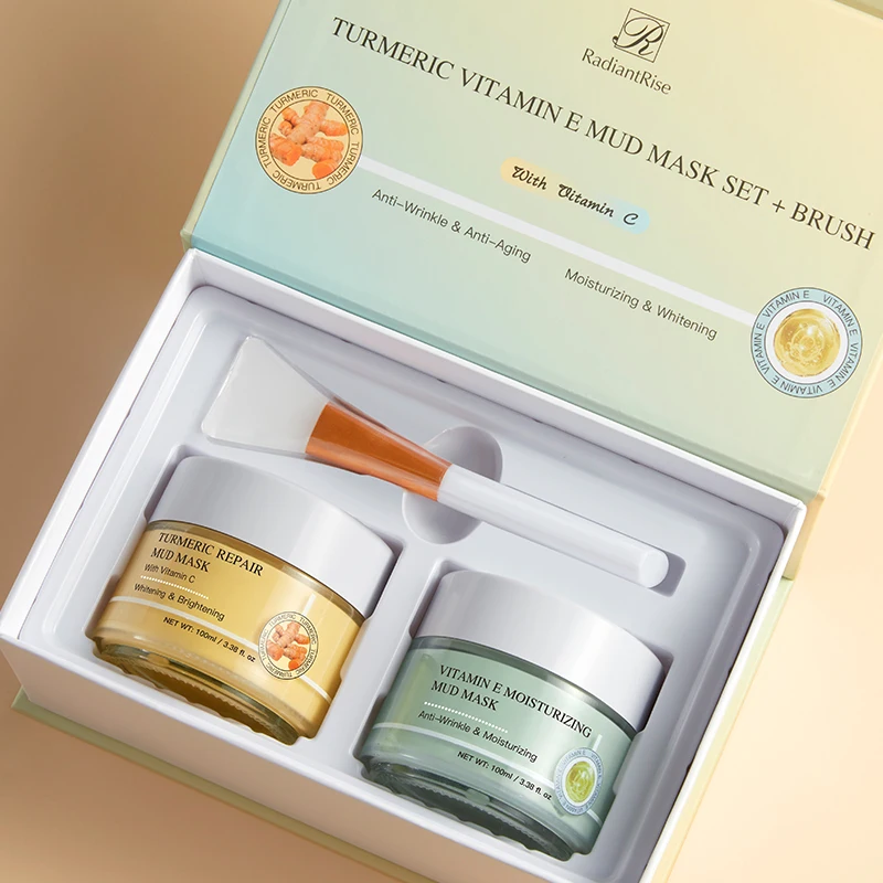 RadiantRise Face Care Oil Control Soothing Deep Cleansing Firming Skin Care Product Turmeric Vitamin E Mud Mask