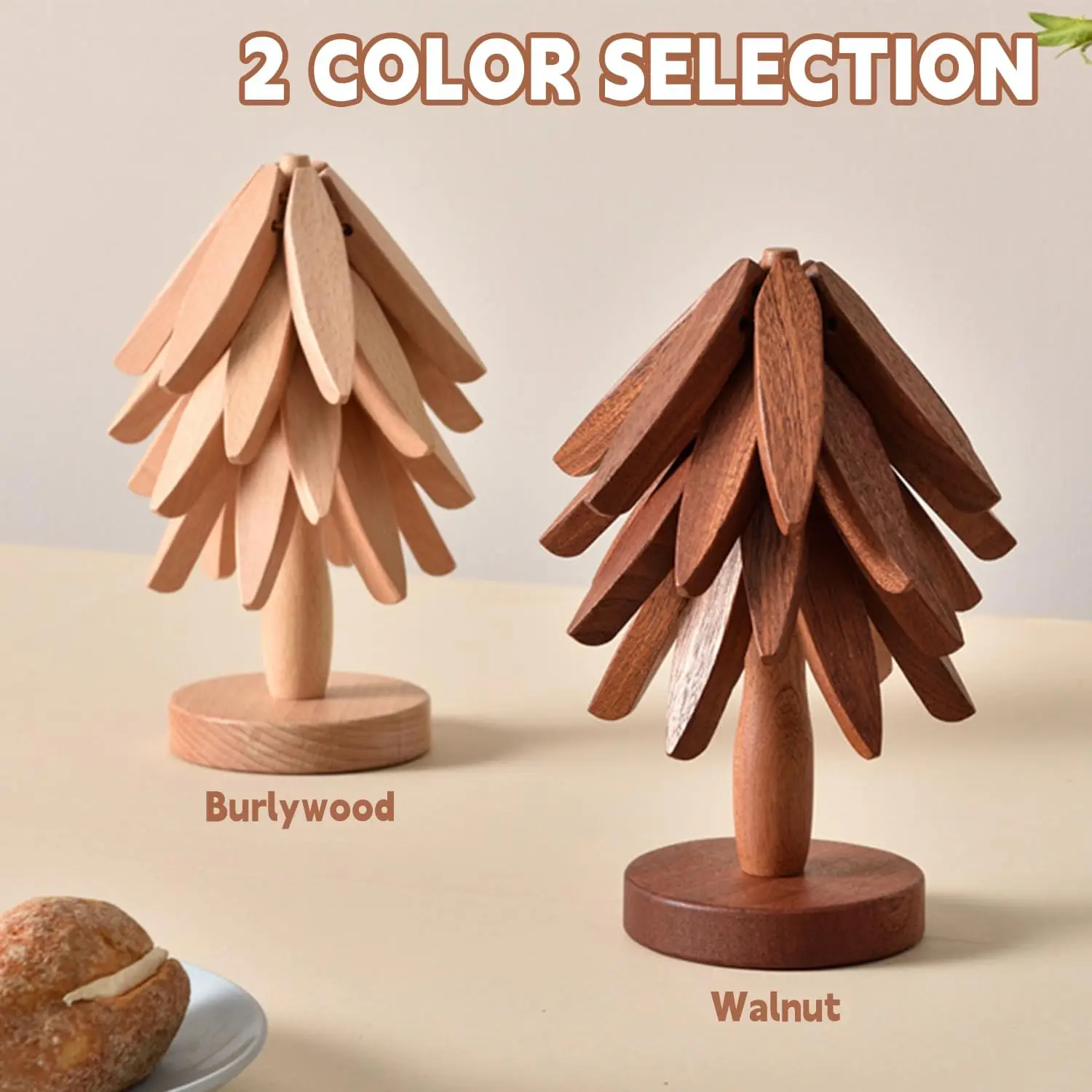 Manufacturer wooden trivets tree coasters Eco-Friendly Folding Coaster Tree Shaped Insulation wood cup Pad
