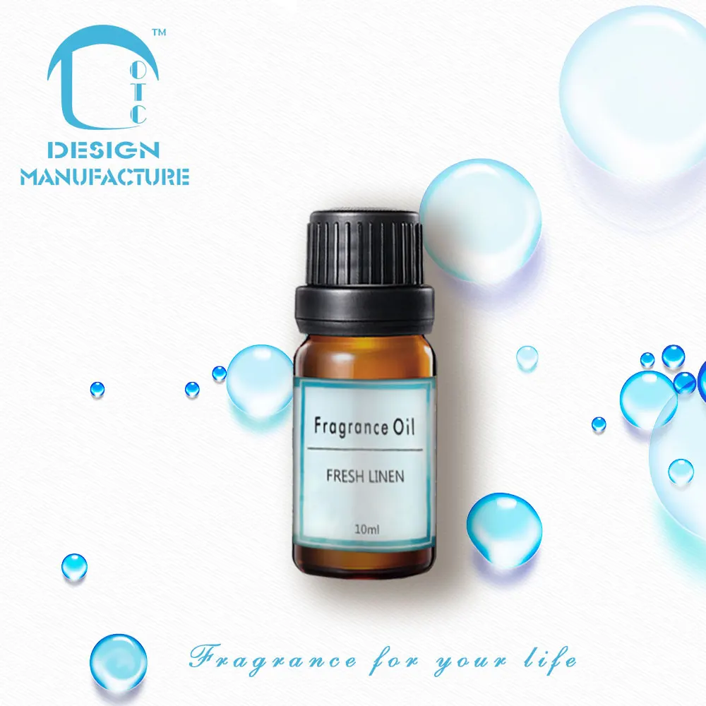 manufacturer wholesale good quality relaxing Fresh Linen fragrance oil for electric aroma diffuser in 10 ml brown glass bottle