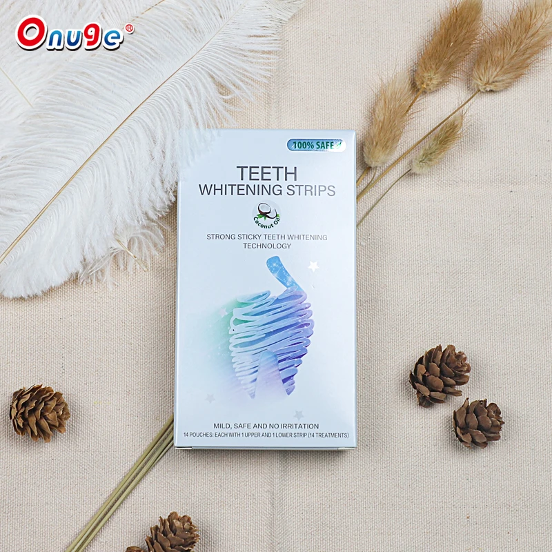 Onugesmile New Design Effective Coconut Oil Teeth Whitening Dry Strips 14 Treatments With Ce Approved