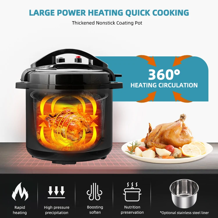 New Product Household Kitchen Appliance 1000W 6L One Key Exhaust Electric Pressure Cooker