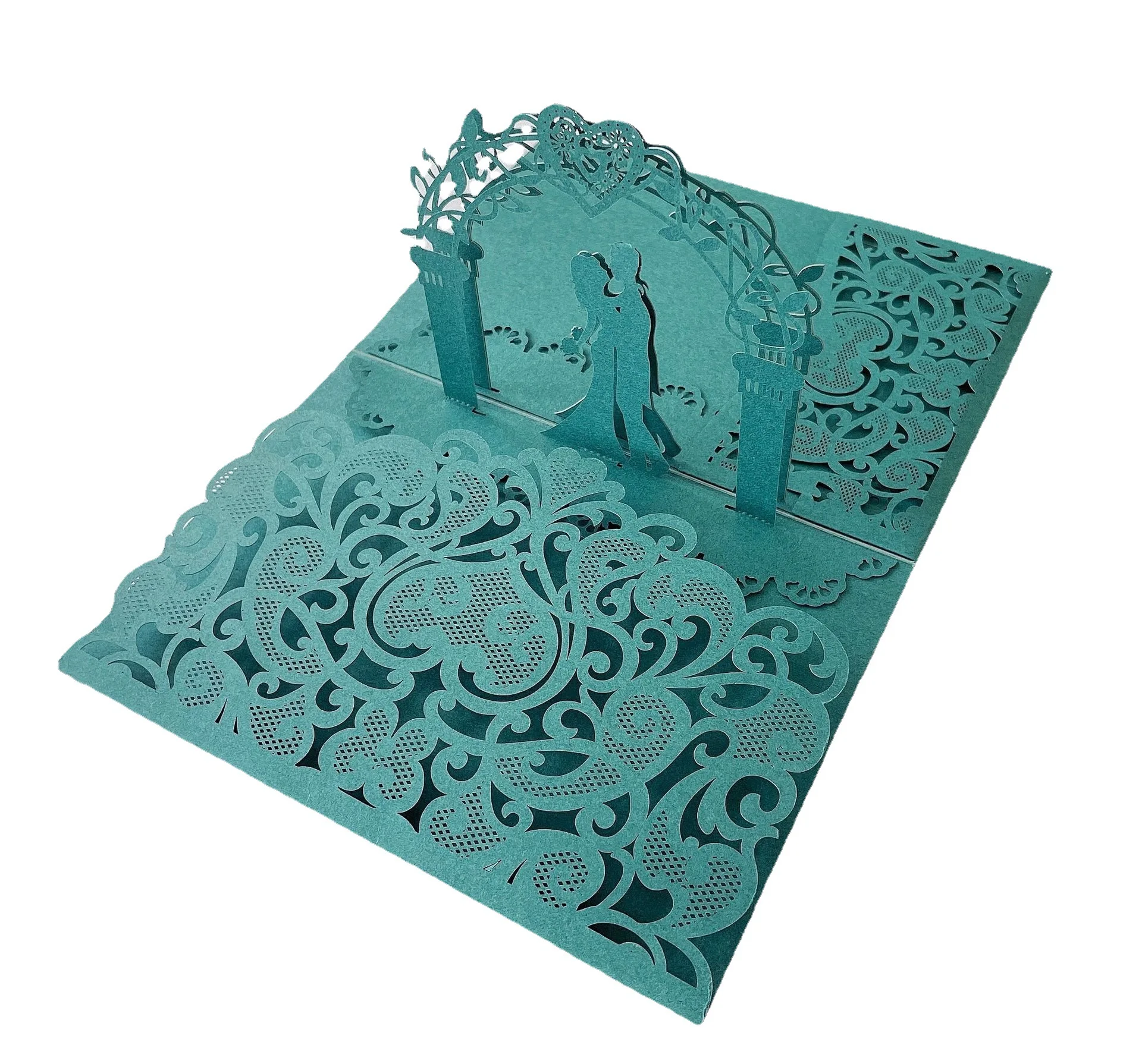 3D New Design Invitation Card Laser Cut Wedding Card Invitation Cards Gold Custom Wedding Invites