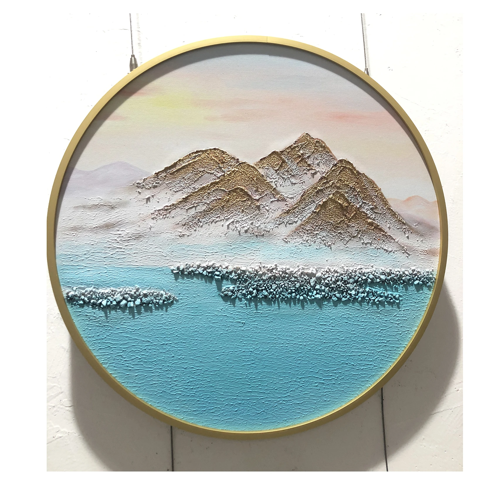 Pure manual 3 d texture painting collage Mosaic rizhao jinshan minimalist series