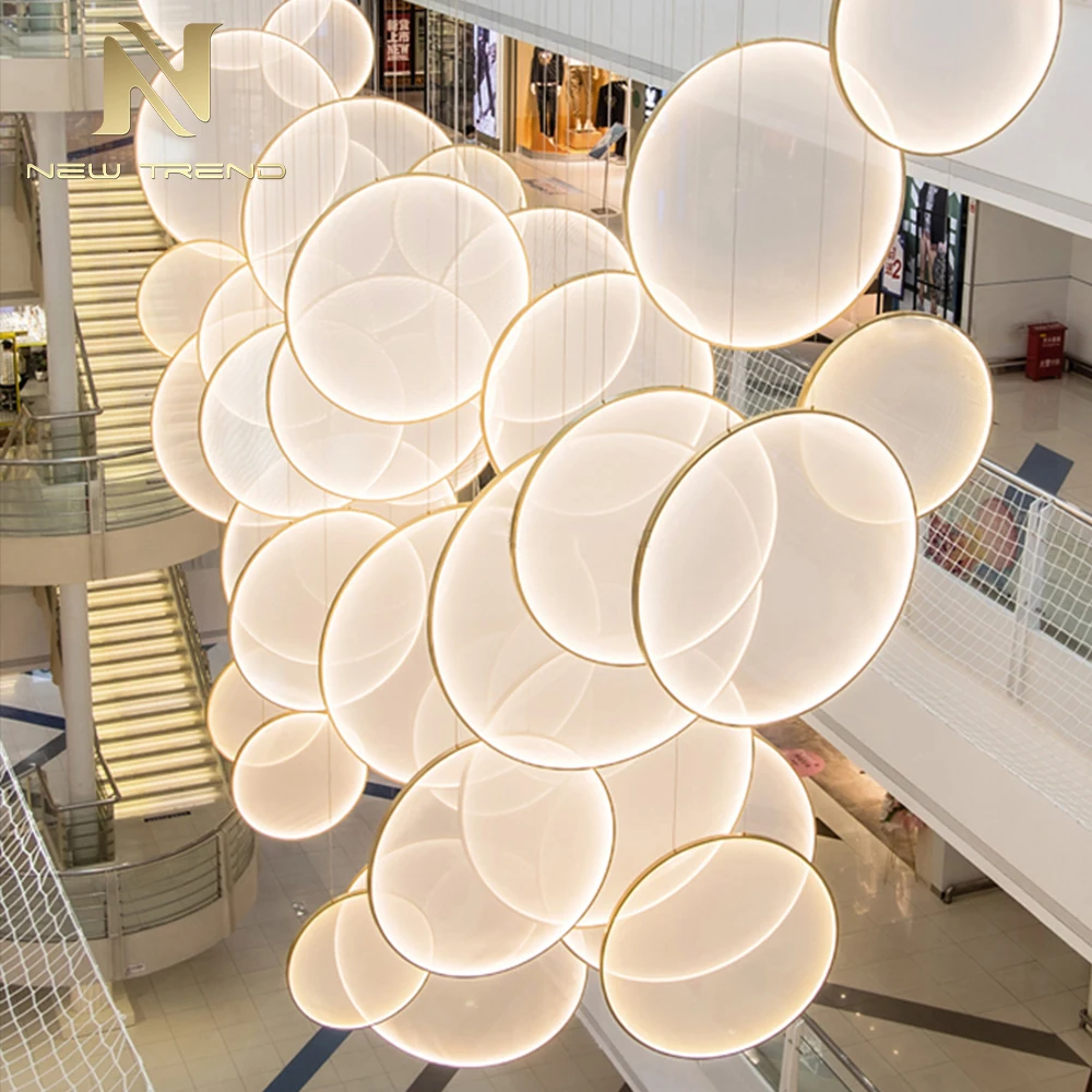 New Product Indoor Decoration Custom Hanging Light Villa Hall Hotel Lobby LED Chandelier