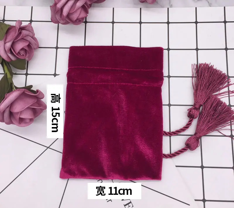 New wine red gold silk flannel bag bundle pocket Chinese style candy bag wedding supplies bride gift candy bag