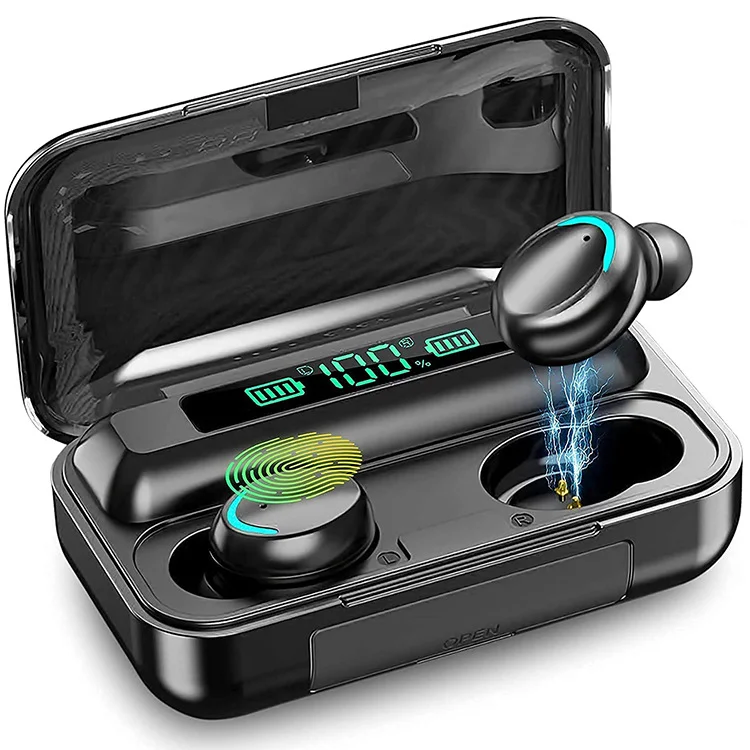 Amazon Top Seller F9 Headphones Wireless Earphones TWS5.0 Cross Border Sports And Leisure Headset Power Display Touch
