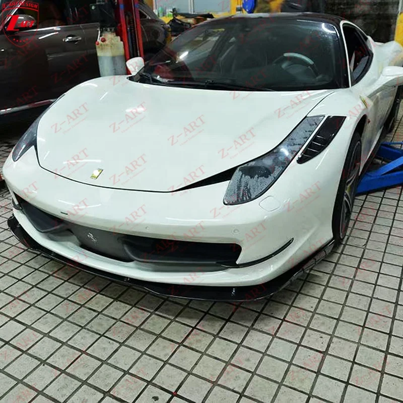 Z-ART Carbon Fiber Front Splitter For Ferrari 458 Carbon Fiber Front Fender Trim For Ferari 458 Front Canards Car Bumper Parts