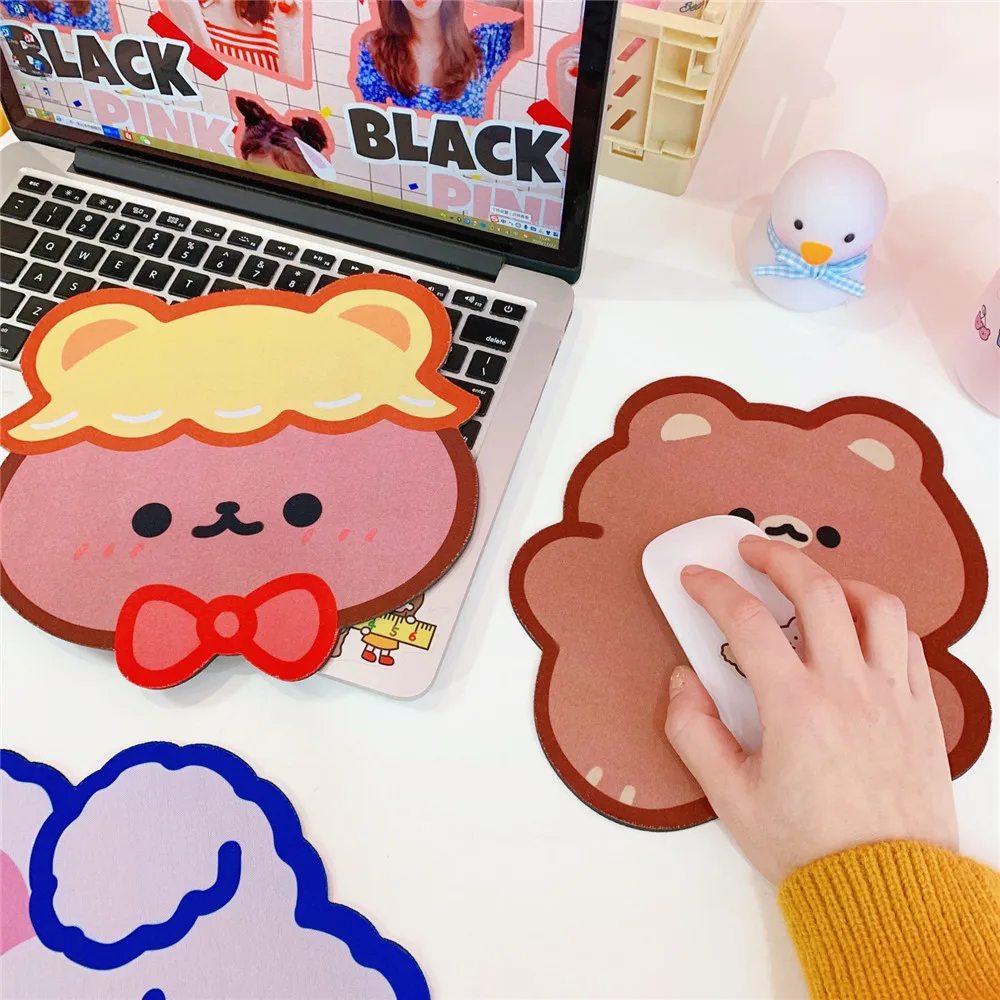 INS Kawaii милый кролик Подгонянные логос резиновый коврик для мыши с медведем из мультфильма мышки