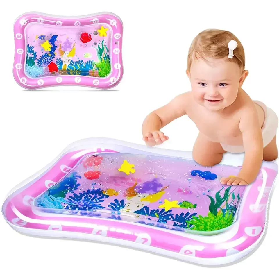 Tummy time baby water inflatable double sided water proof baby play mat for kids early education