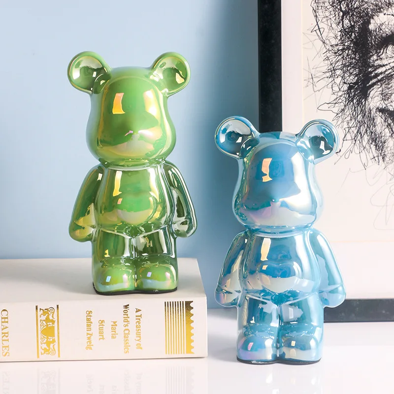 Love Bear Electroplating Hipster Play home decor decor Ceramic Violent Bear piggy bank gift