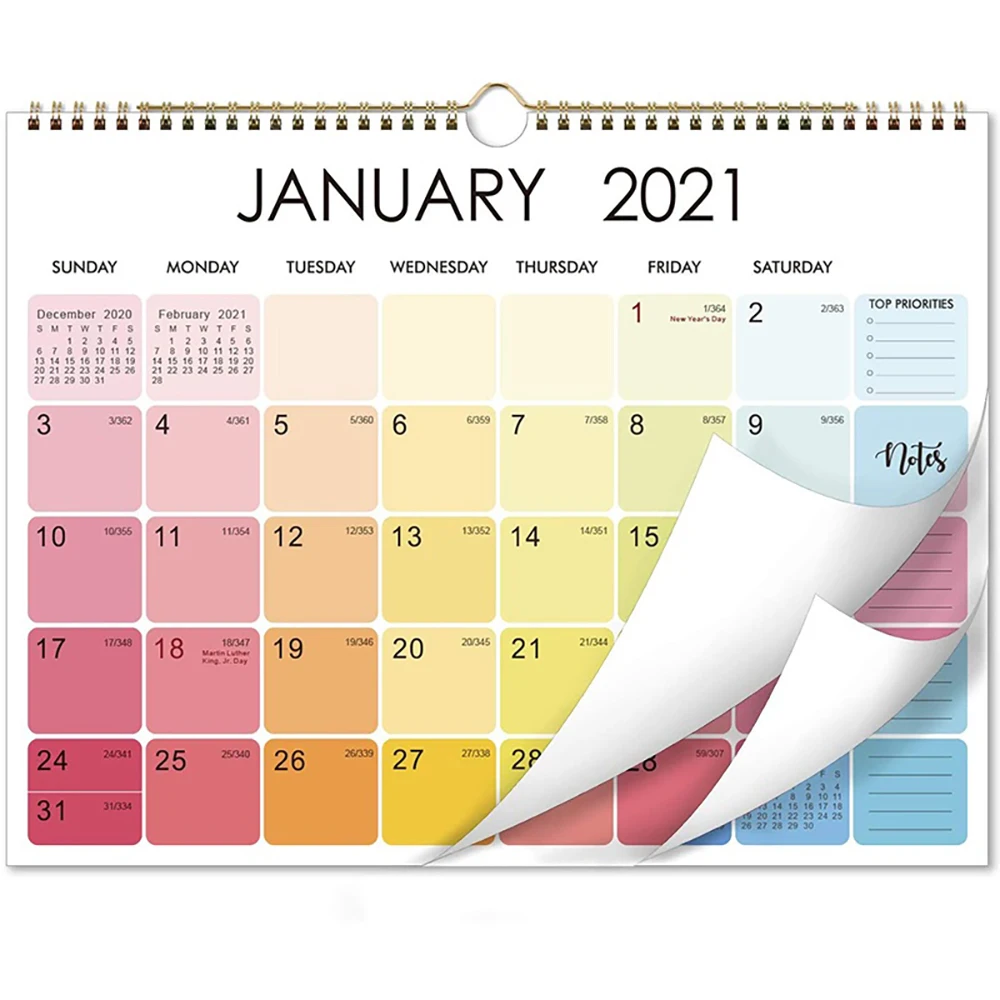 Creative 2022 Calendar with Wall Hanging Loop To Do List Year Planner Monthly Wall Calendar Daily Schedule Home Office