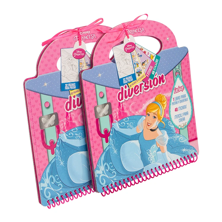 Pink Princess Portable Girls Drawing Toys Fantastic Sticker Book Printing Custom Printing Sketch Drawing Book