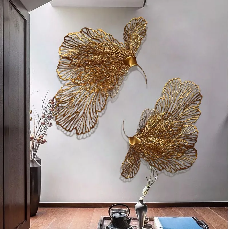 69xx100cm wholesale dropshipping products butterfly design wall hanging decoration metal flower art iron home decor  living room