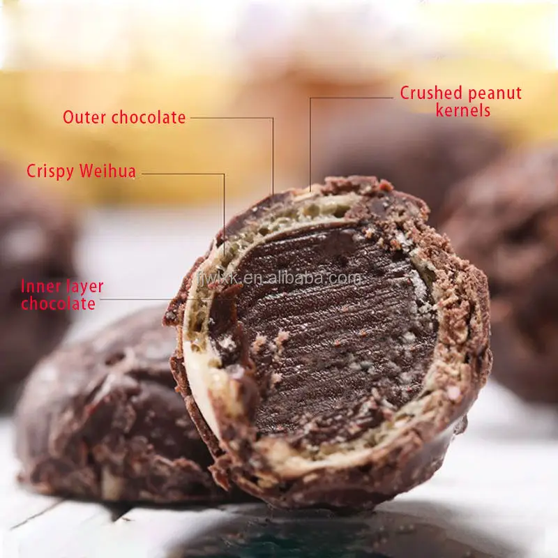 factory wholesale bulk gold spherical Crushed peanuts chocolate nuts chocolate candy chocolate candy crispy