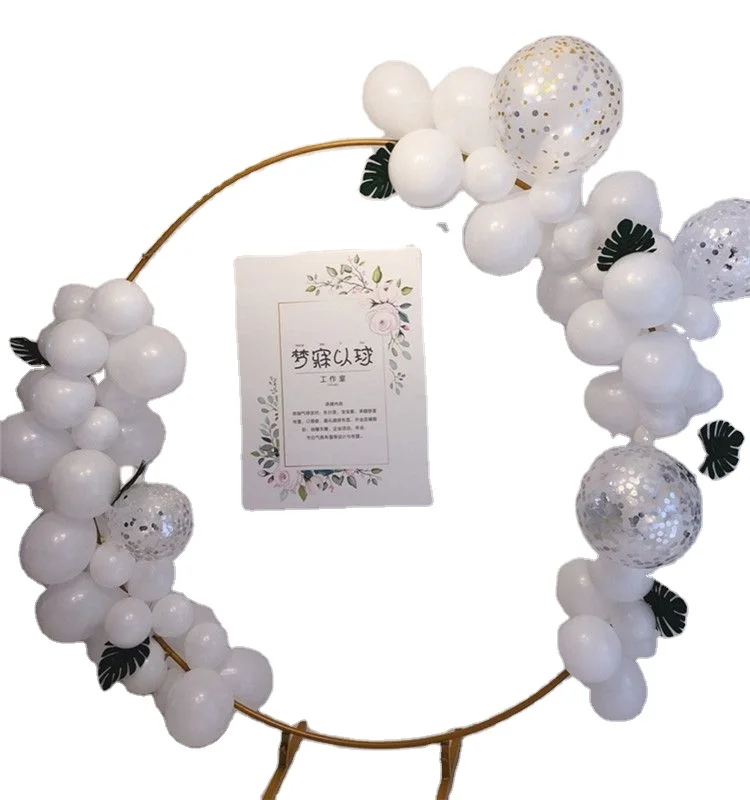 Hot Saling Outdoor Garden Decorated Flower Iron Metal Ring Balloon Circular Wedding Arch Stands Kit