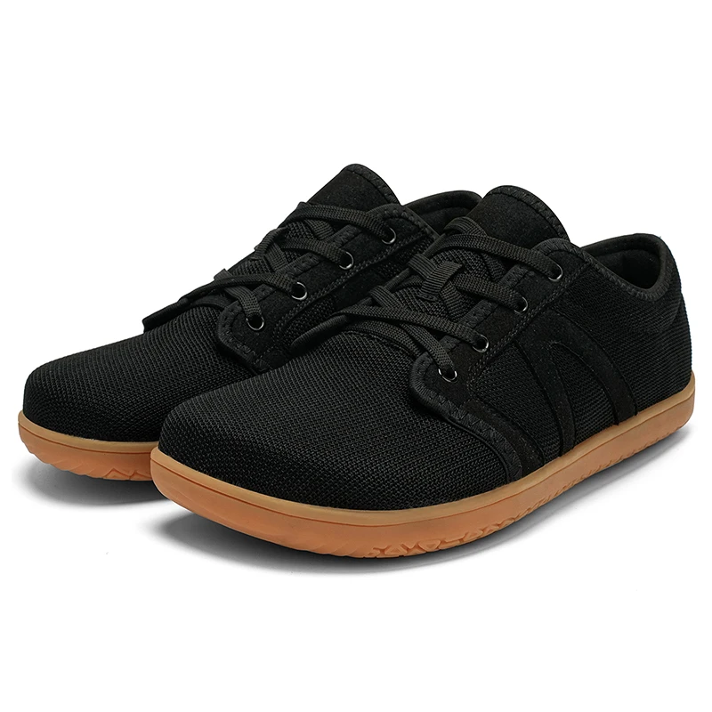 New Design Fly Knit 3Mm Rubber Flat Sole Wide Toe Box Minimalist Casual Barefoot Shoes
