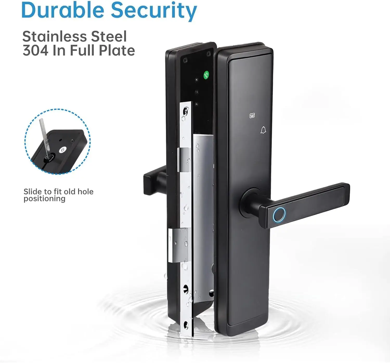 Keyless Entry Smart Lock with Handle WiFi Door Lock with Tuya APP Control, Door Locks with Keypads