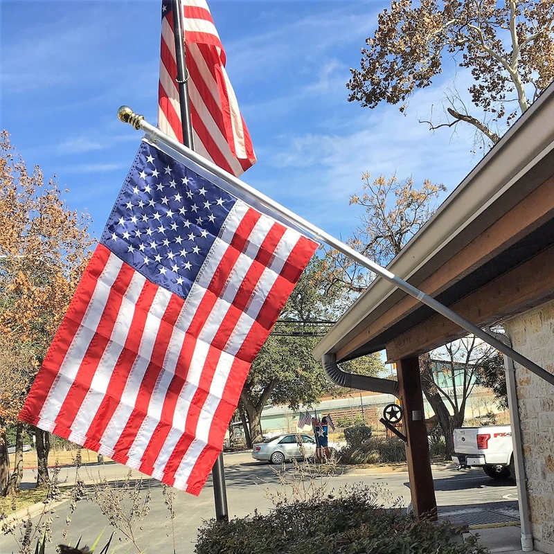 2023 Promotional High Quality USA Digital Printing Polyester Cotton Embroidered Outdoor Hanging Custom Wall Flag With Pole