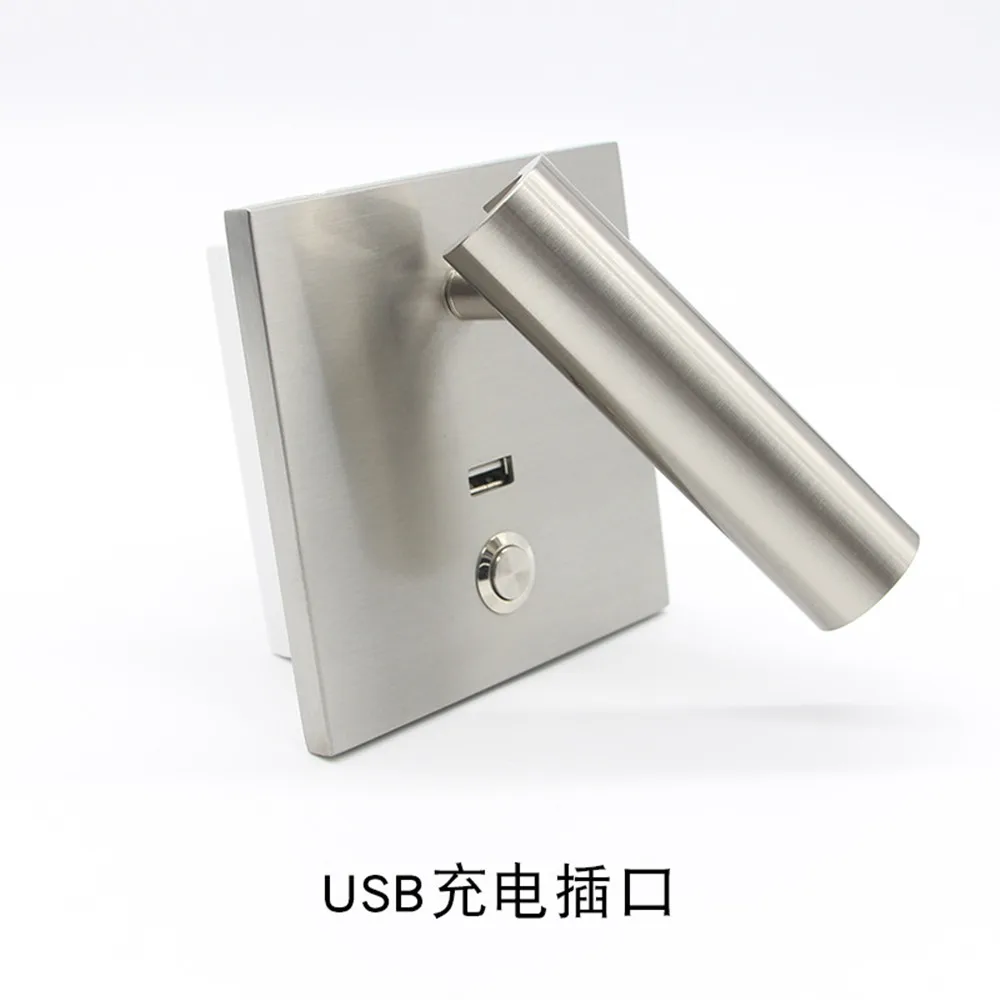 Zhongshan hotel 2.5W design decor aluminium interior decoration gold led USB headboard wall lamp