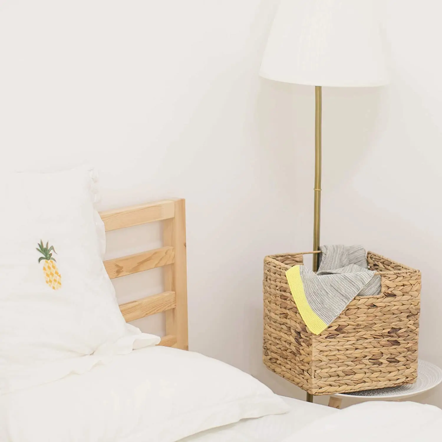 Home Decor Basketry Rattan Seagrass Hanging Wicker Laundry Rolling File Cabinet Water Hyacinth Storage Basket