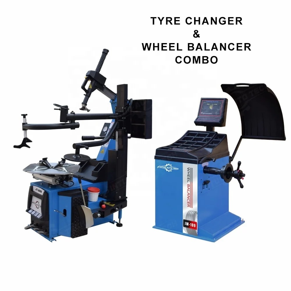Semi-Manual Tire Changer & Wheel Balancer Machine Combo