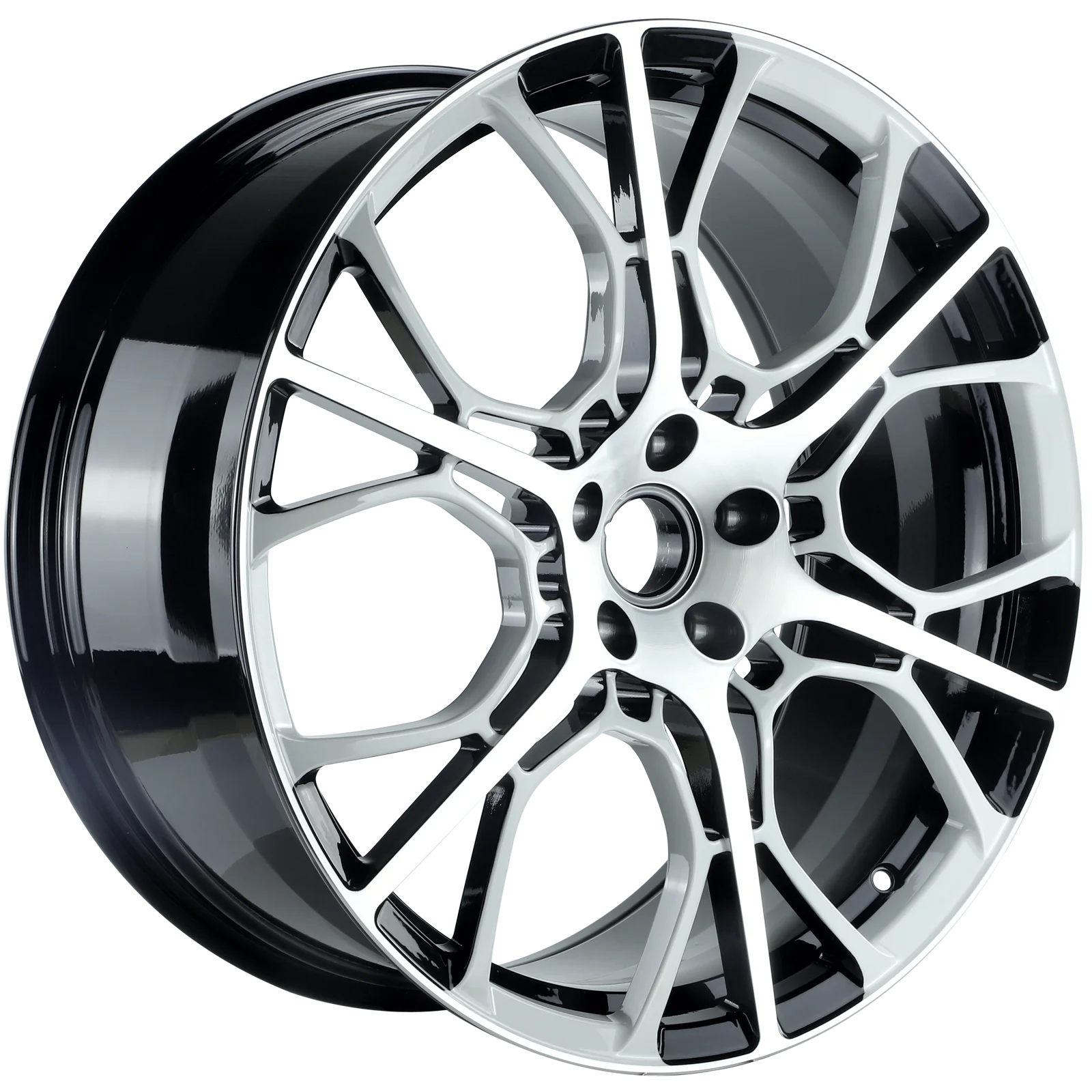 Forged Alloy Aluminum passenger car wheel black and white color 20inch 5*130