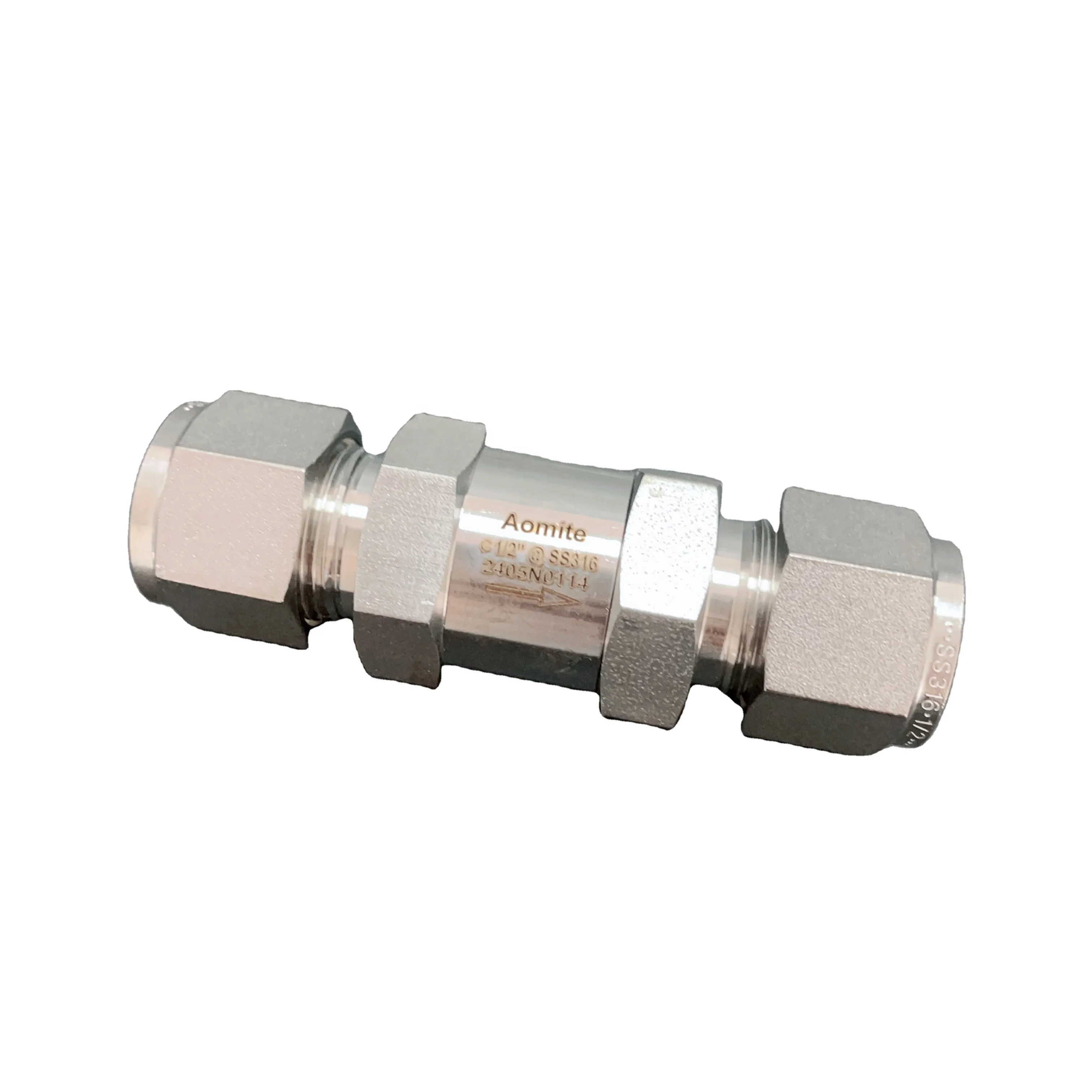 Stainless Steel 304/316L Hydraulic valve 1/2 buckle BSP thread one way valve check valve
