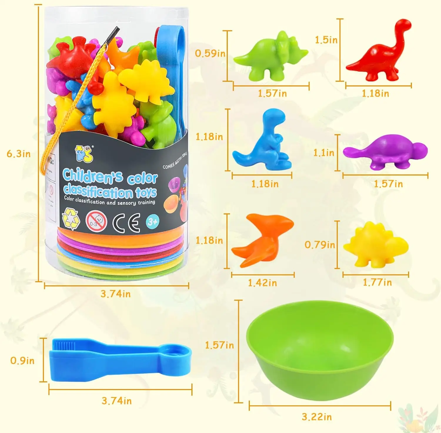 Math Montessori Fine Motor Skills Sensory Animals Toy Sets Gift,Matching Stacking Toys With Bowls,Counting Sorting Toys
