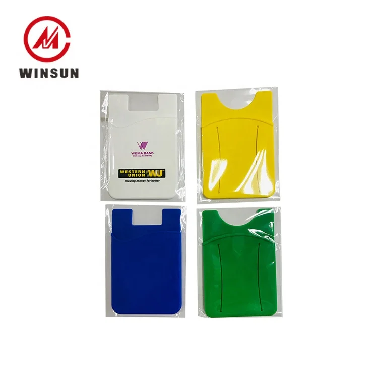 
Promotion Gift Custom Cheap Plain Mixed Color Soft Sublimation Silicone Cell Phone Card Holder Wallet 