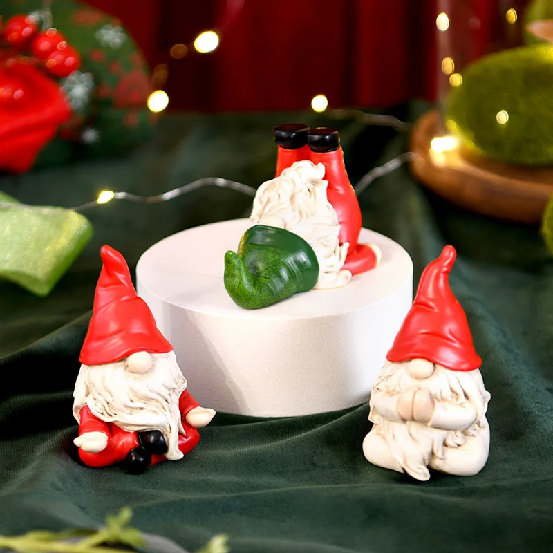 Nordic design Christmas small pendant Christmas faceless elderly crafts cartoon home desktop resin ornaments unique home decor