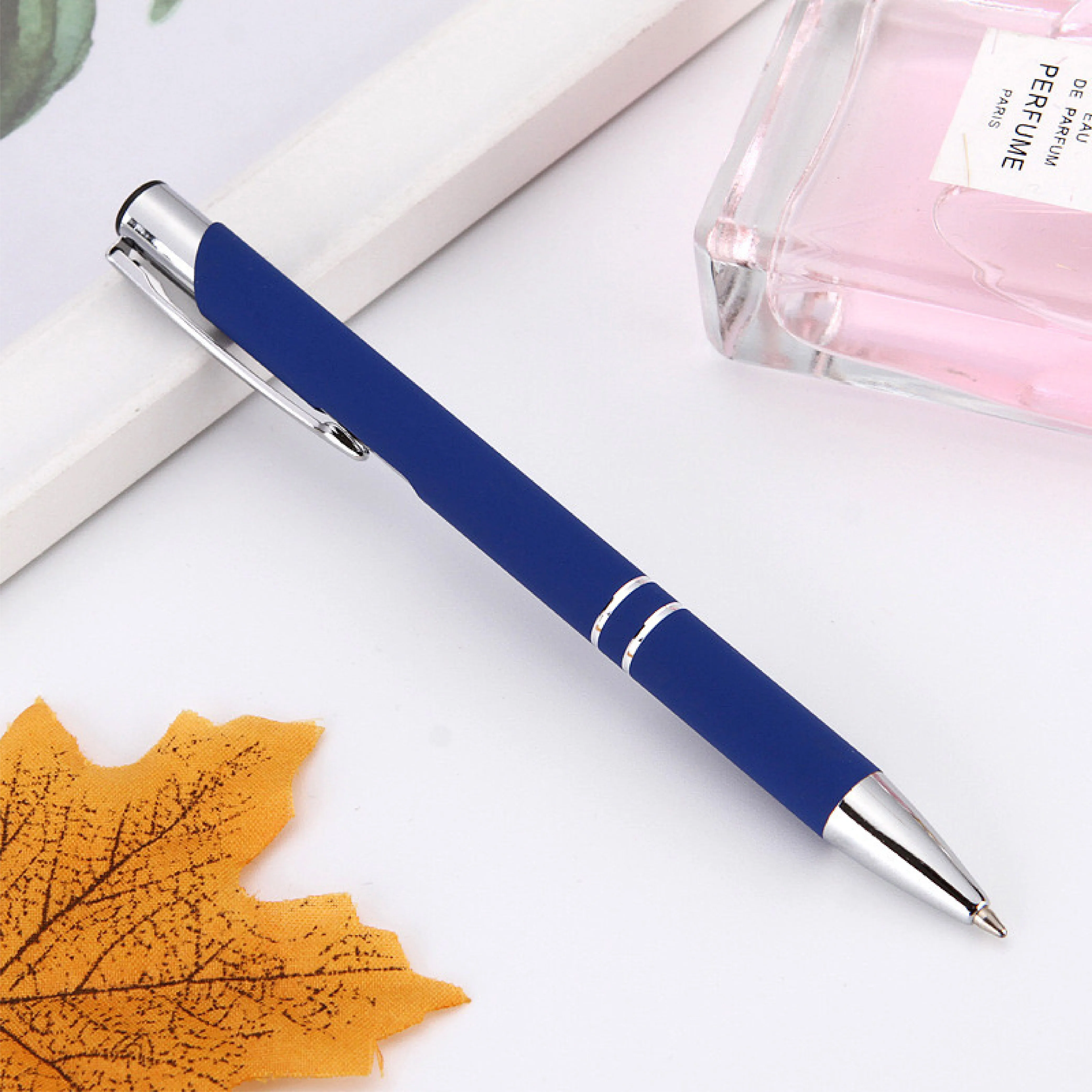 Advertising Ballpoint pen custom logo business pens Aluminum material Glue spraying personalized hotel metal ball pen