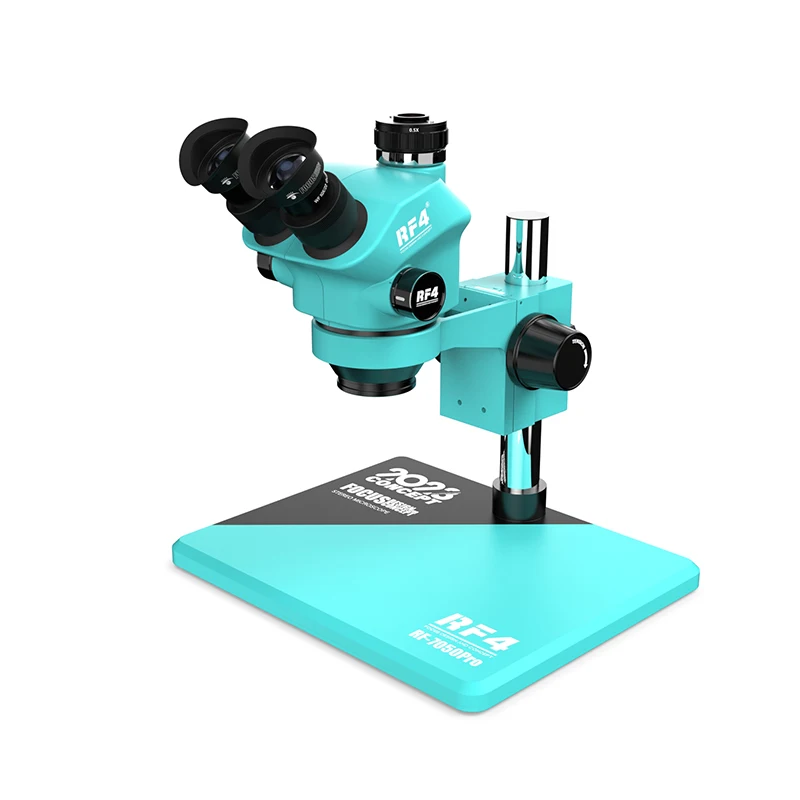 Microscope for Mobile Phone PCB Repair RF4 RF7050 PRO 7-50X Zoom Microscope Electronic Trinocular Stereo Microscope With LED