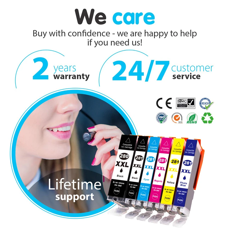 Prospect inkjet cartridge Ink 280 and 281 Cartridges 280XXL 281XXL PGI-280XXL CLI-281XXL Ink Cartridge for Canon Printer