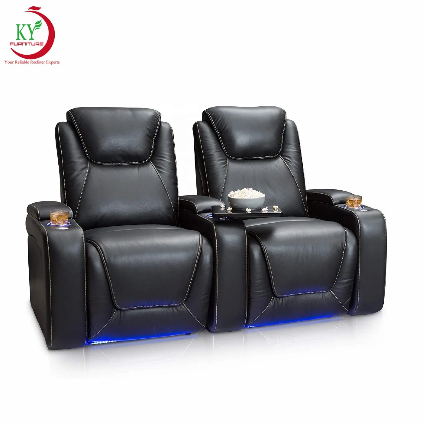 JKY мебель современный коммерческий VIP кинотеатр кожаный домашний Loveseat Электрический кресло из синтетической кожи на