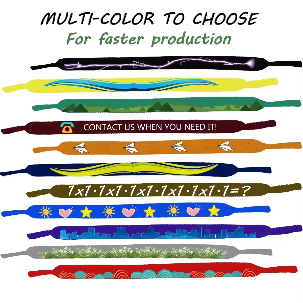 Sports Safety Retainer Custom Logo Neoprene Non-Slip Safety Adjustable Eyeglass Neck Retainer Cord Custom Sunglasses Strap