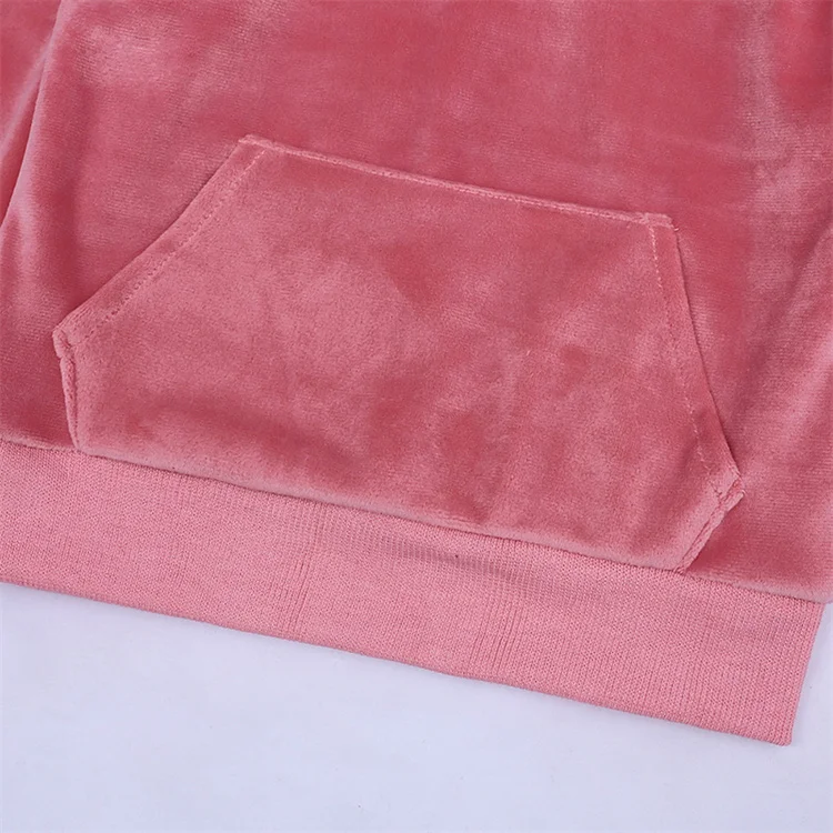 Оптовая продажа велюровые детские зимние комплекты одежды Бархатный спортивный костюм толстовка длинные штаны комплект из 2 предметов для мальчиков и девочек бега