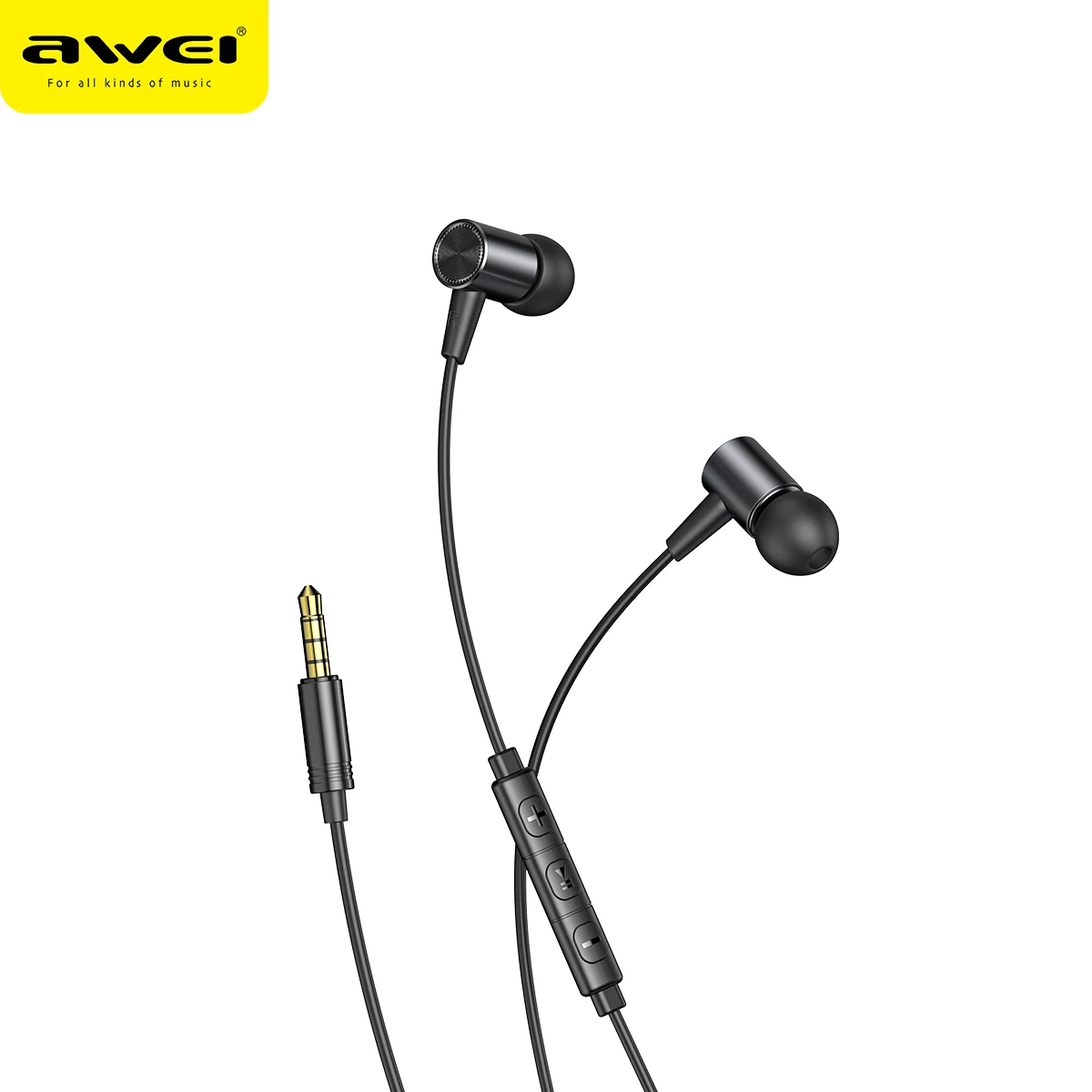 2020 new arrival AWEI L2 wired earphones headphone mobile earphone with mic