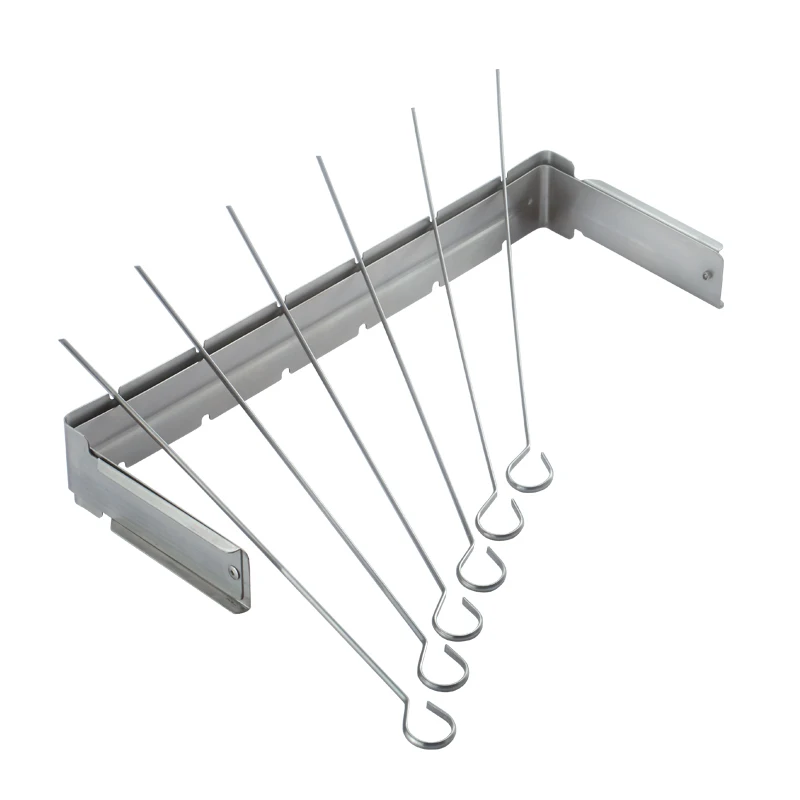 
Stainless Steel Rib Roast Rack Shish Kabob Skewers Flat BBQ Metal Skewers for Grilling Rotatable BBQ Skewers set of 7pcs 