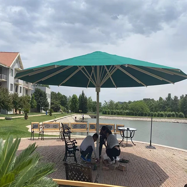 Big Diameter 7m Outdoor Beach Aluminum Garden Parasol umbrella large size sun garden parasol umbrella