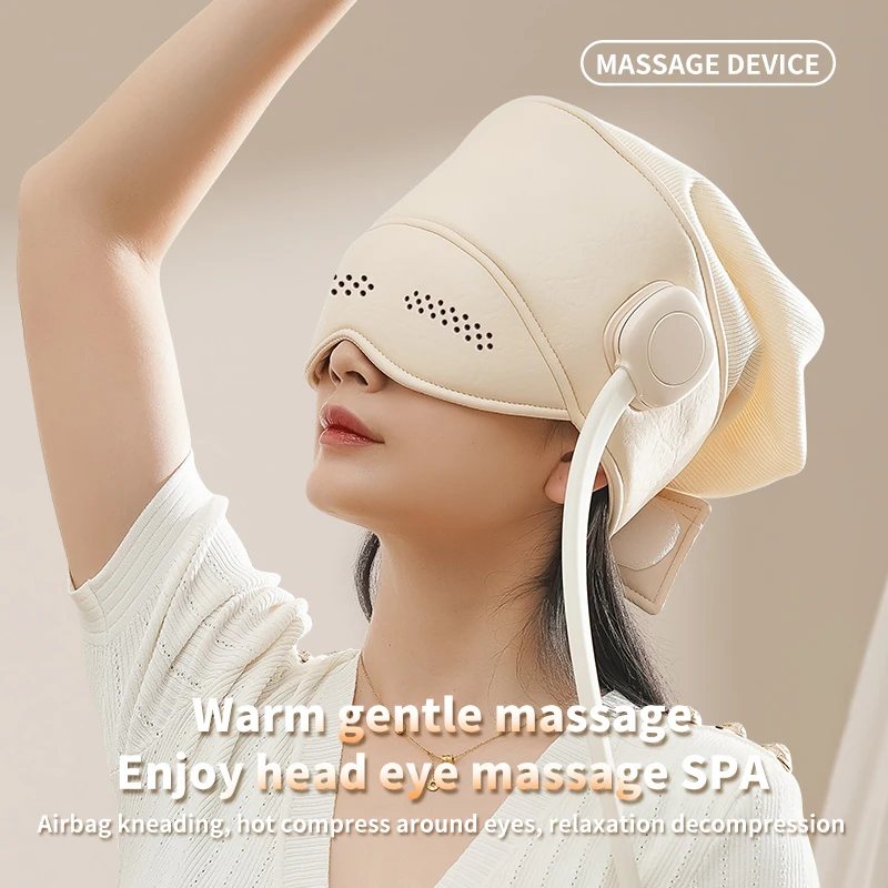 2 in 1 Head Eye Massager Electric Heat Compression Air Pressure Eye Massager Helmet Head Scalp Massager