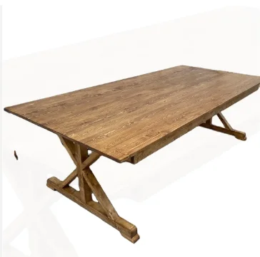 Solid wood Cross legs Farm  Table for wedding