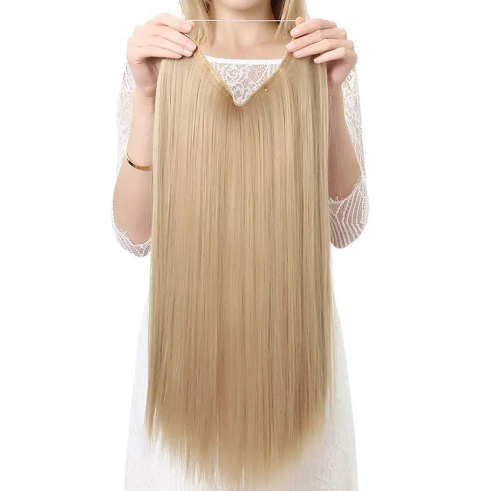 Wave Beauty Wire Hair Extensions Hairband Clip In Straight Invisible Wire Remy Hair Extensions