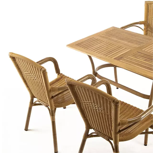 OEM Outdoor Garden Table Bistro Hotel Restaurant Furniture Solid Wood Top Coffee Table